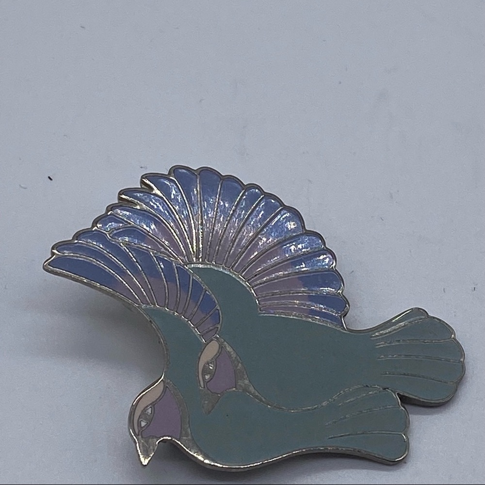 Laurel Burch Vintage Hummingbirds Love Birds Brooch / Pin